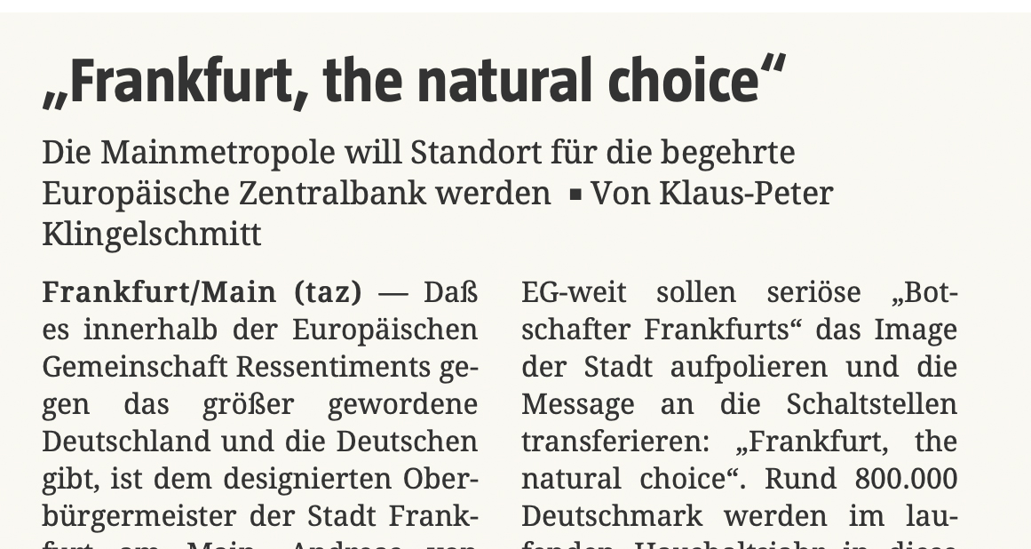 Snippet of the newspaper 'die tageszeitung'